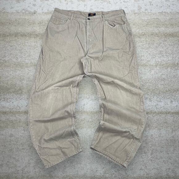 Vintage 90s Route 66 Corduroy Pants 40x30 Baggy Wide Leg Light Tan Cotton - Picture 2 of 4